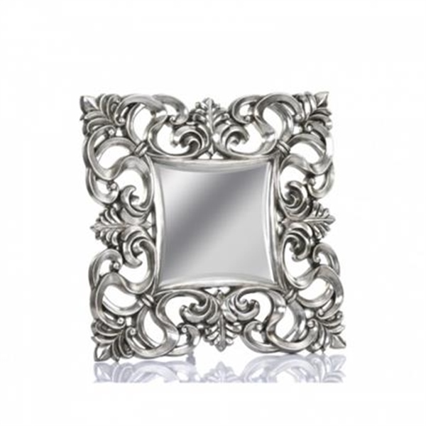 Porio Kare Gümüş İşlemeli Ayna 100*100  M64-120