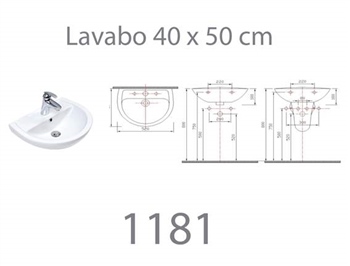 Alvit Lavabo 40X50 Cm Batarya Delikli