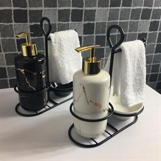 Arow Aneto Porselen Sıvı Sabunluk Banyo Seti TR-2353